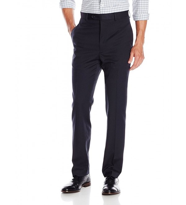 Men's Slim Fit Flat Front Dress Pant - Available In Colors - Navy ...