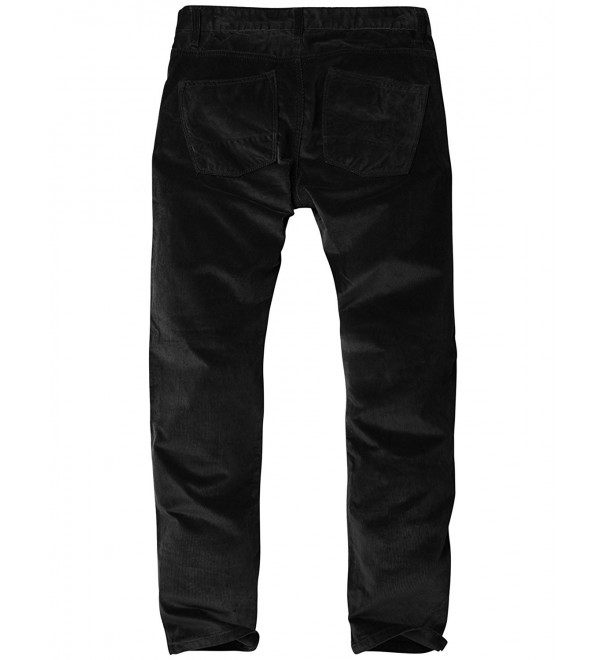 Men's Slim-Tapered Flat Front Casual Corduroy Pants 8052 - 8052 Black ...