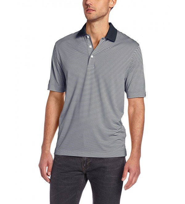 Men's Cb Drytec Trevor Stripe Polo Shirt - Navy Blue/White - CA115LOUBKL