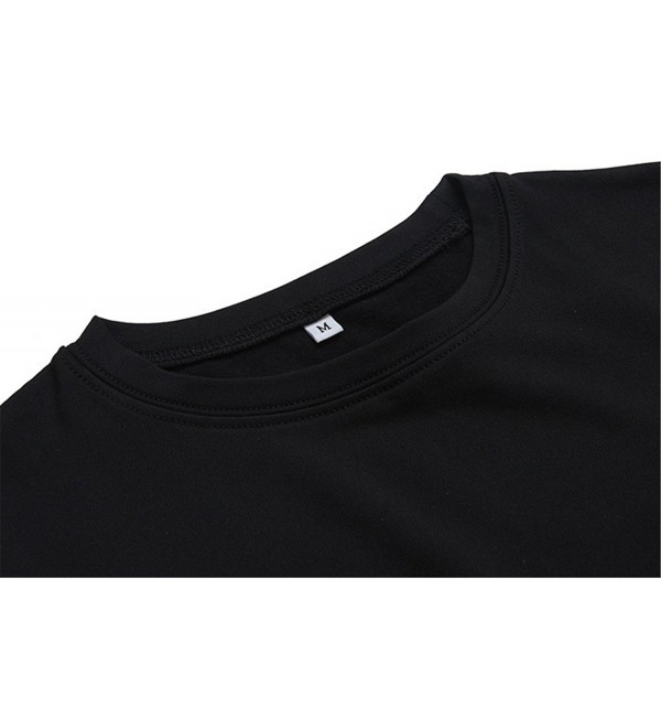 Men's Fleece Thermal Underwear Compression Base Layer Shirt - Black ...