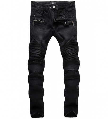 Slim Fit Biker Jeans- Men's Super Comfy Stretch Skinny Biker Denim ...