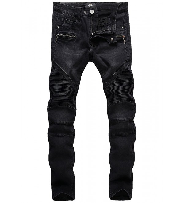 Slim Fit Biker Jeans- Men's Super Comfy Stretch Skinny Biker Denim ...