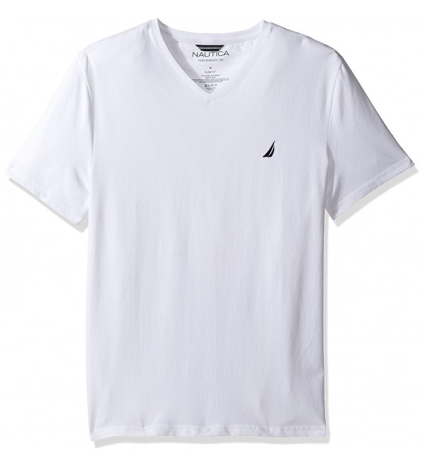 Men's Short Sleeve Solid Slim Fit V-Neck T-Shirt - Bright White ...