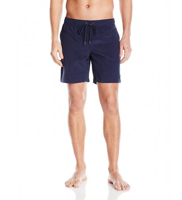 Men's Shimmer Dale Elastic Swim Trunk- Navy- Small - CG128NOP7SB