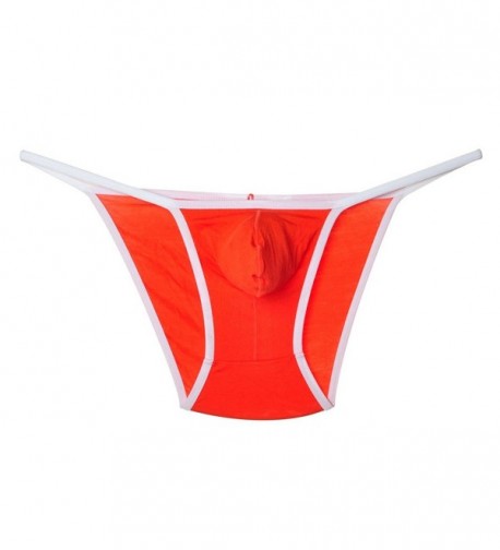 Men's Modal Side Open Rope Bikini Briefs Underwear - Orange - CH127LD3QQZ