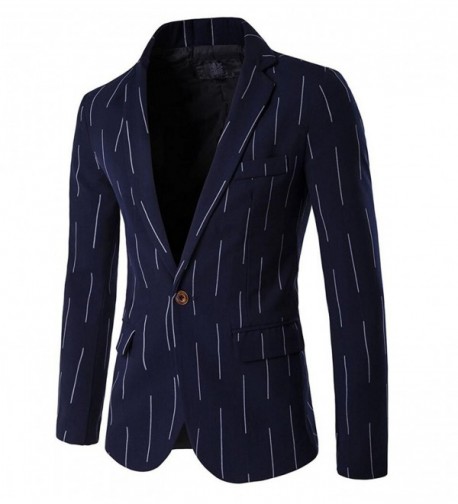 ECHOINE Mens Button Blazer Jacket