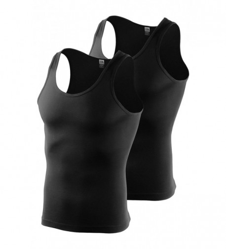 Men's 2 Pack 100% Cotton Tank Tops Sleeveless Muscle Sports Undershirts ...