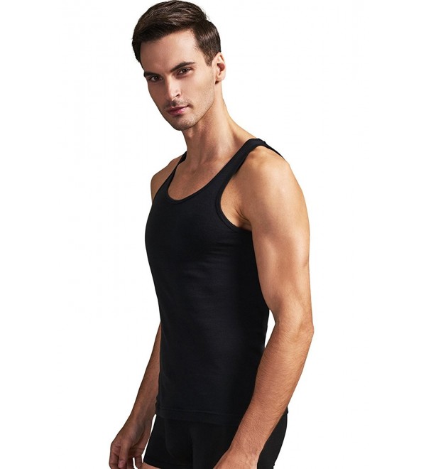 Men's 2 Pack 100% Cotton Tank Tops Sleeveless Muscle Sports Undershirts ...