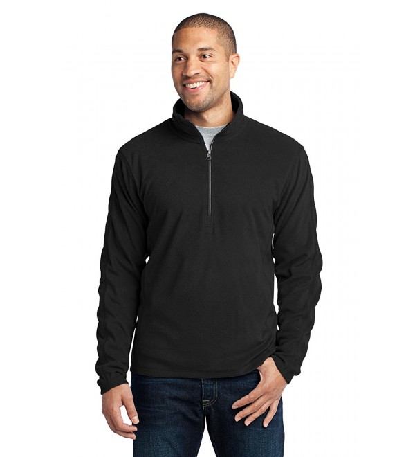 Men's Microfleece 1/2 Zip Pullover - Black - CM11NGRMUMR