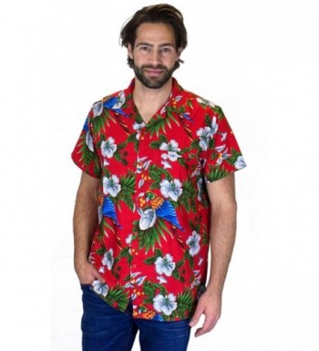 Funky Hawaiian Shirt Parrotcherry red