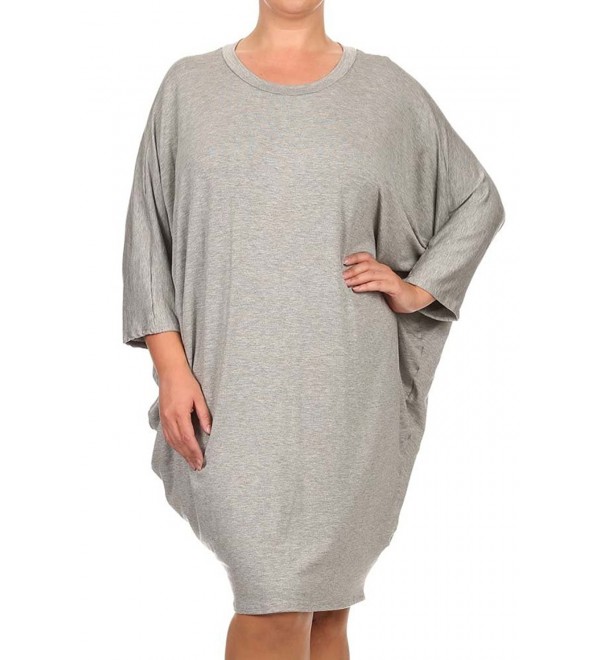 Womens Dolman Sleeves Dress H GRAY