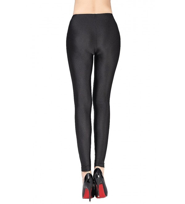 Women's Fashion Shiny Nylon Stretchy Skinny Dance Leggings Pants ...