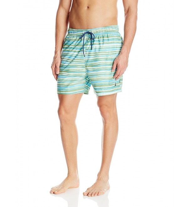 Men's Watercolor Print Swim Trunk - Tropic Foliage - C2127D1GA0N