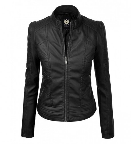 WJC746 Womens Leather Motorcycle Jacket