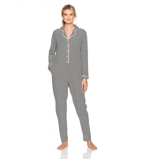 HUE Womens Stripe Onesie Black