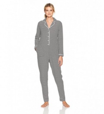 HUE Womens Stripe Onesie Black