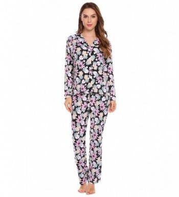 Langle Ladies Pajamas Collar Buttons