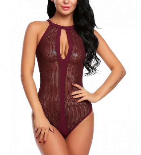 ADOME Lingerie Babydoll Bodysuit Purple