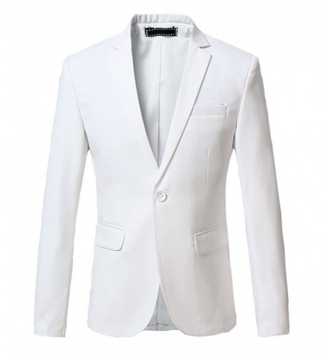 Ouye Solid Button Blazer White