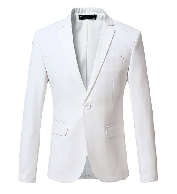 Ouye Solid Button Blazer White