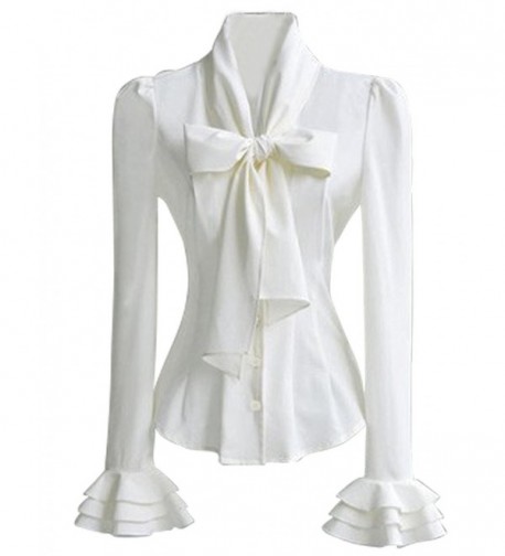 PrettyGuide Stand Up Collar Ruffle Shirts