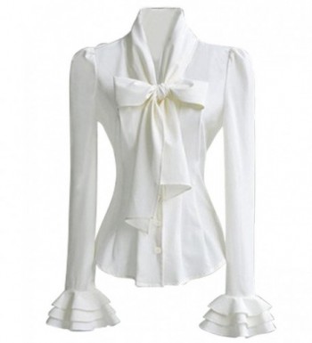 PrettyGuide Stand Up Collar Ruffle Shirts