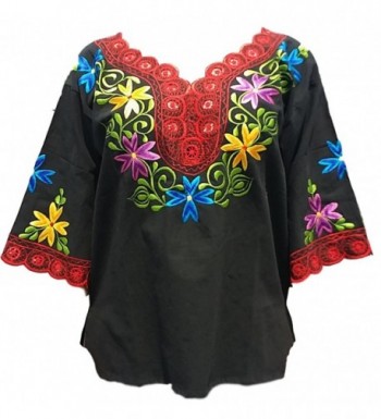 Mexican Flowers Colorful Blouse Yucatan