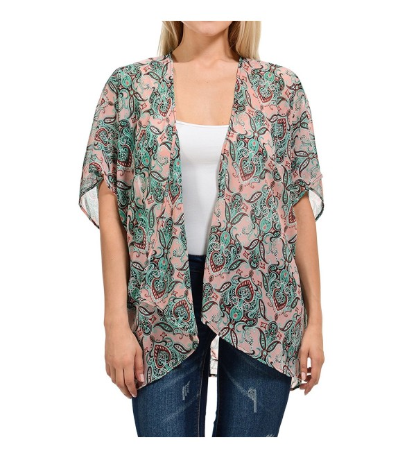 BASICO Womens Asymmetrical Chiffon Cardigan