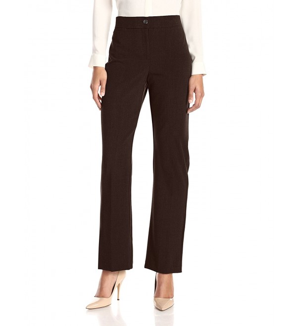 New York Women's Bistretch Tummy Straight-Leg Pant - Brown - C811PM60VHV