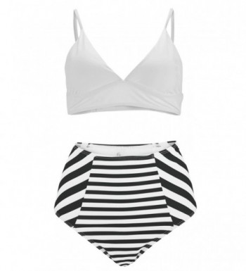 TRANGEL Striped Bikini Bralette Swimsuits