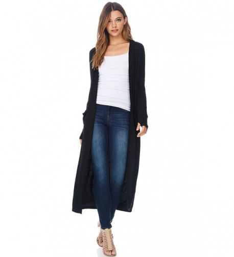 Womens Duster Cardigan Sweater Pockets