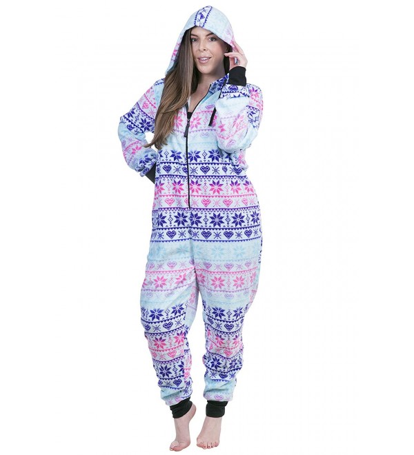 Women's Plus Size Warm and Cozy Plush Adult Onesie/Pajamas/Onesies ...