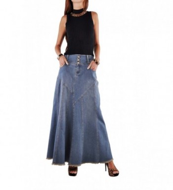 Style Fantastic Flared Long Skirt Blue 26