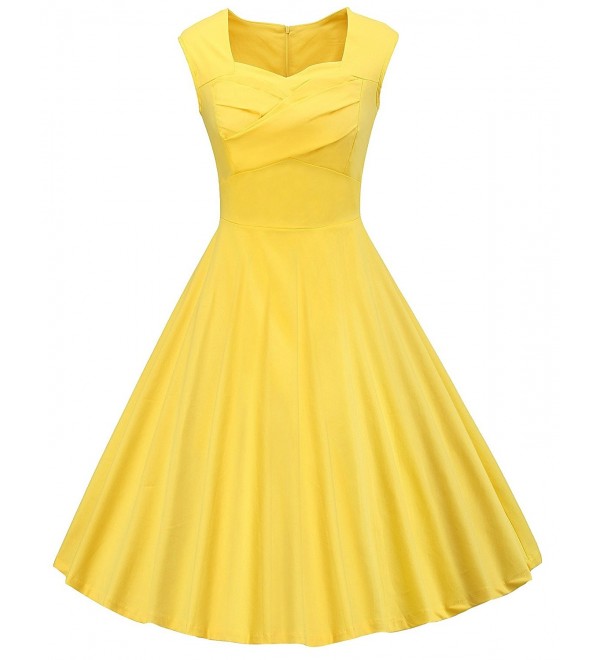 VOGVOG Womens Vintage Sleeve Yellow