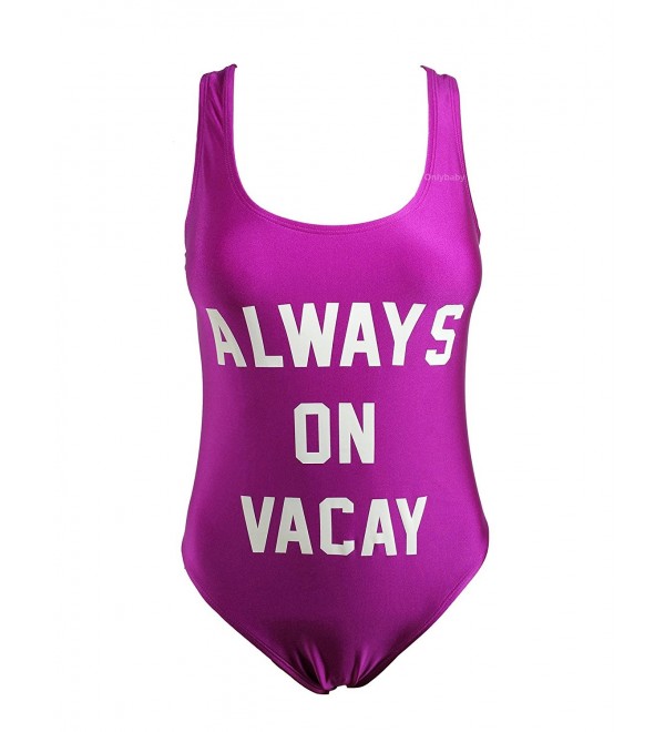 Onlybaby Womens Letter Backless Swimsuits