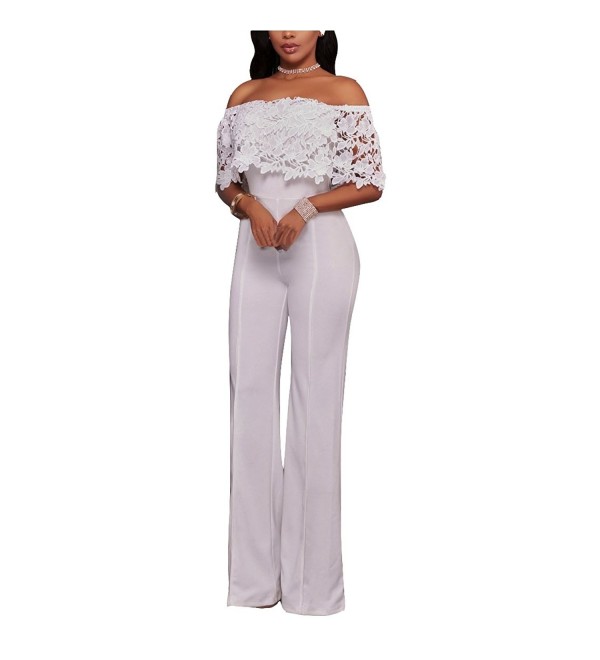 FEIYOUNG Shoulder Jumpsuit Clubwear Bodysuit