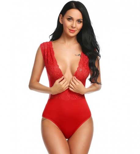 Etuoji Lingerie V Neck Patchwork Bodysuit