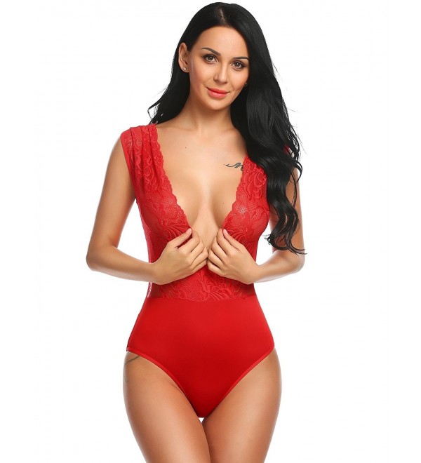 Etuoji Lingerie V Neck Patchwork Bodysuit